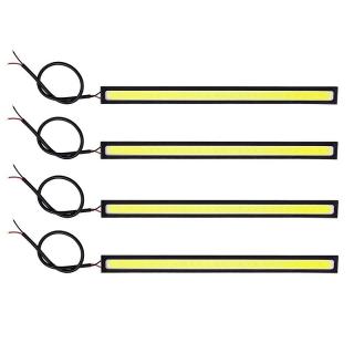 Set 4x Banda auto LED, lumini de zi, putere 12W, 28 LED, culoare alba 6500K, lungime 17 cm