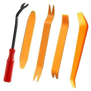 Set 5 piese de demontare auto, 4 elemente din plastic + 1 extractor metalic