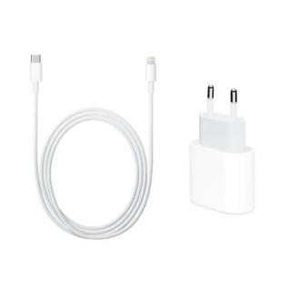 Set incarcator 20W USB-C + Cablu USB C - USB Iphone 100 cm - Alb