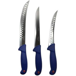 Set profesional de macelarie, filetat, transat, injunghiat, dezosat, 3 cutite, otel carbon