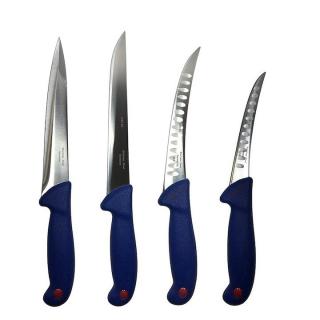 Set profesional de macelarie, transat, injunghiat, filetat, dezosat, 4 cutite, otel carbon