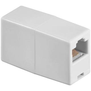 Splitter adaptor pentru cablu retea LAN,mufa RJ45,o intrare si o iesire - Alb