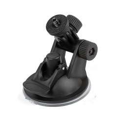 Suport de prindere auto, cu ventuza, pentru camere video sport, compatibil cu GoPro, plastic, negru