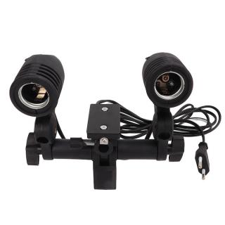 Suport dublu  bec  tip fasung, soclu E27 cu adaptor, lumini,  microfon, umbrele foto