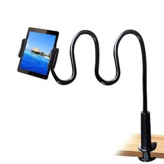 Suport flexibil pentru telefon si tableta, cap rotativ, prindere reglabila, lungime 70 cm - Negru