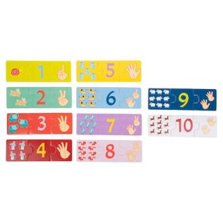 Joc puzzle   Cifre si Numere  , Small Foot, Lemn, Multicolor, 30 piese