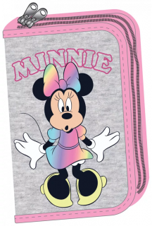 Penar echipat 27 piese Minnie Mouse, Rainbow, 2 compartimente 18x15x4 cm