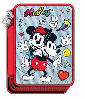 Penar echipat 27 piese Minnie si Mickey, 2 compartimente, 12.5X19.5X4 cm