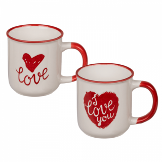 Set 2 cani Love  I love you, 7,5 x 8 cm