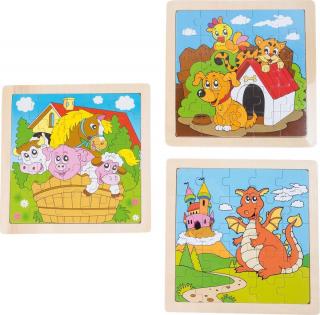 Set 3 Puzzle din Lemn Ferma, 75 piese