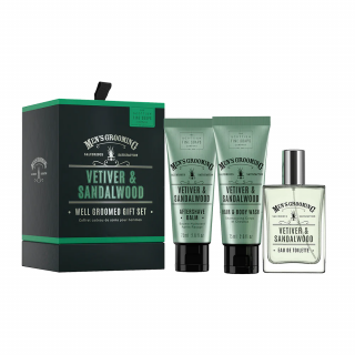 Set cadou barbati, VetiverSandalwood, apa de toaleta 50 ml, gel de dus 75 ml, aftershave 75 ml