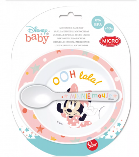 Set mic dejun 2 piese, bol si lingura, Minnie Mouse Baby