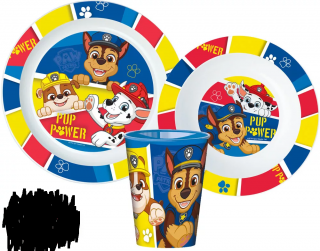 Set mic dejun 3 piese Paw Patrol Pup Power, Microunde