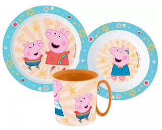 Set mic dejun 3 piese Peppa Pig,Microunde