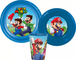 Set mic dejun 3 piese Super Mario, albastru