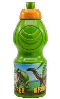 Sticla plastic Dinozaur T-Rex, 400 ml, verde