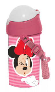 Sticla plastic, Minnie, Wink, cu pai si capac, 500 ml