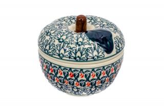 Bomboniera   Recipient cu capac in forma de mar Flower Bed, ceramica smaltuita, pictat manual, 12,1 x 12,5cm