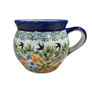 Cana pentru cafea ceai vin fiert Inspiration in forma de   balon  , ceramica smaltuita, pictata manual, 420 ml