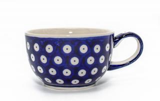 Ceasca pentru cafea Blue Eyes, ceramica smaltuita, pictata manual, 210 ml