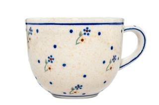 Ceasca pentru cafea Little Flowers, ceramica smaltuita, pictata manual, 350 ml