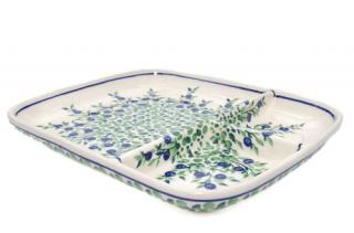 Platou ceramica Berries, smaltuit, pictat manual, 25,0 x 21,0cm