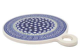 Platou rotund pentru branzeturi Infinity, ceramica smaltuita, pictat manual, 22,8 cm