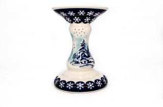 Sfesnic   suport pentru lumanare Winter Chapel, ceramica smaltuita, pictat manual, 19,0 cm