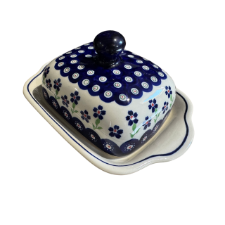 Untiera dreptunghiulara cu capac Hope, ceramica smaltuita, pictata manual, 10,5 x 20,0 cm