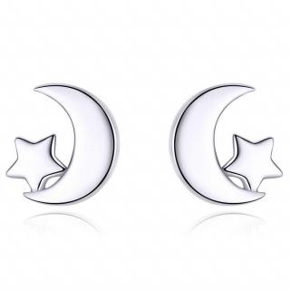 Cercei din argint 925 Moon  Star