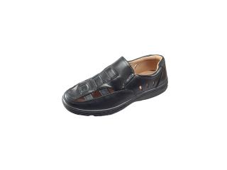 Pantofi barbati decupati, piele ecologica, Negru