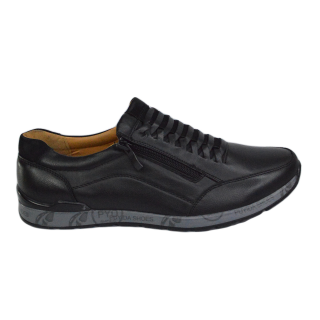 Pantofi barbati, Piele ecologica, Clowse, Negru  C1137 -2