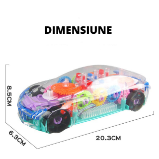 Jucarie masina cu sunete si lumini, cadou pentru baieti si fete,model politie transparent, rosu, albastru, + 2 ani 20.5 x 6.5 x 9 cm