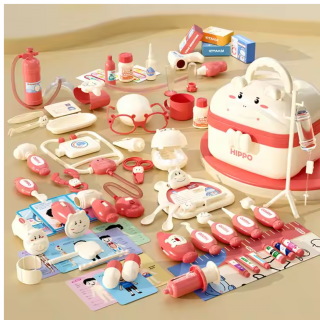 Jucarie set de doctor pentru copii, Simply Joy  , trusa medicala cu sunete si lumini, 58 piese, cadou pentru fete si baieti, 3, 4, 5, 6 ani