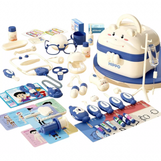 Jucarie set de doctor pentru copii, Simply Joy  , trusa medicala educativa cu sunete si lumini, 58 piese, cadou pentru baieti si fete, 3, 4, 5, 6 ani