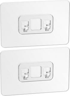 Set 2 dispozitive adezive pentru inlocuire, Fara Gaurire, Adeziv puternic pentru Suport de dus, Suport de Sapun, Rafturi de depozitare pentru baie si Rafturi de bucatarie, Rafturi de colt, 10 X 6 cm
