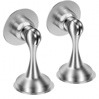 Set 2 opritoare magnetice pentru usa Simply Joy  , instalare cu banda adeziva 3M, Fara gaurire, Suruburi pentru montare mai puternica, Pentru montare pe perete si pe podea, Pentru diverse tipuri de usi