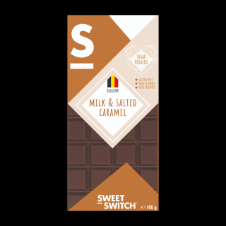 Ciocolata Belgiana cu lapte si caramel sarat Low-Carb