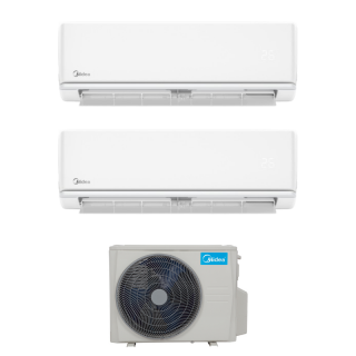 Aer Conditionat Multisplit Midea cu doua unitati interne 12000 BTU SI 9000 BTU AG2DURA-12NXD0-I    AG2DURA-09 NXD0-I   M2OE-18HFN8-Q R32 Dublu Split Inverter