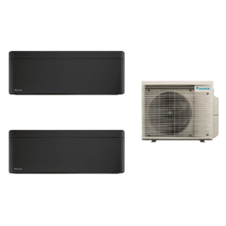 Aparat de aer conditionat multisplit Daikin Bluevolution cu doua unitati interne Stylish 7000 si 12000 BTU Black