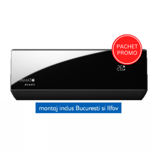 Aparat de aer conditionat Yamato Avanti YW12T3B, 12000 BTU, Model 2025, Inverter, Filtrare dubla, WI-FI, negru - cu montaj inclus Bucuresti si Ilfov