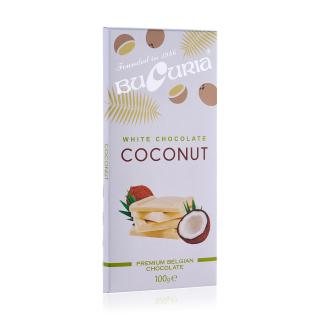 Ciocolata Alba cu Cocos - Bucuria Premium Belgian Chocolate