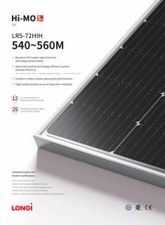 Panou solar Longi 545W fotovoltaic monocristalin, LR5-72HIH 540 560M, 545W Taxa verde inclusa