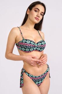 Costum de baie 2 piese, slip brazilian, push up, snur reglabil, Embody Multicolor