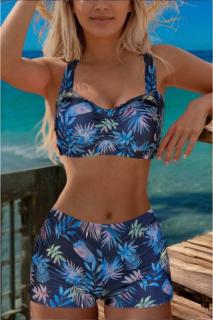 Costum de baie dama, 2 piese, sutien tip bustiera si pantaloni scurti, summer Marine 5005