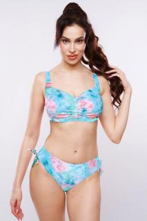 Costum de baie marime mare, cu slipi clasic, sutien bustiera, albastru marin, Elsa