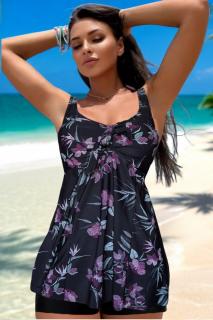 Costum de baie marime mare, tankini, 2 piese, fusta si pantaloni scurti, mystic w139