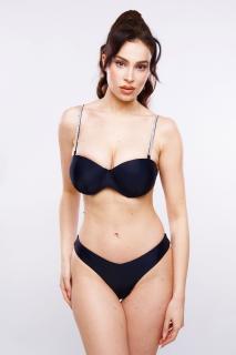 Costum de baie push-up, negru, cu aplicatii pe bretele, Embody diamond