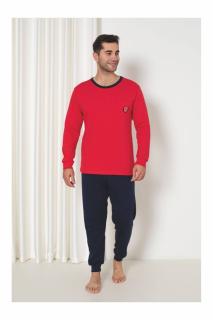 Pijama barbat, bumbac gros interlock, maneci si pantaloni lungi, visiniu 400