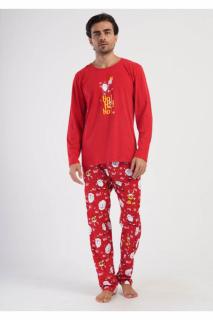 Pijama barbat de Craciun, bumbac calitativ, rosu Ho Ho Ho